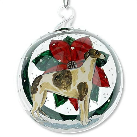 English Pointer Dog Glass Ornament Austrian Glass Blown Hand Painted Art