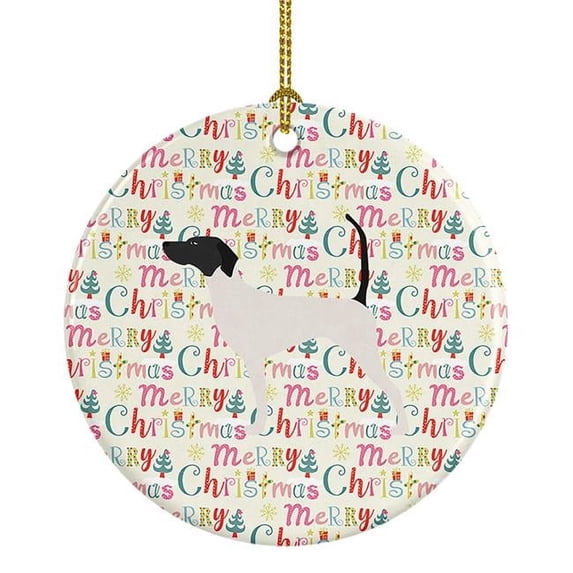 English Pointer Merry Christmas Ceramic Ornament 2.8 in x 2.8 in