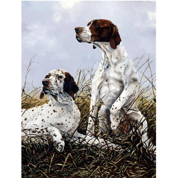 English Pointer by Michael Herring Flag Canvas House Size