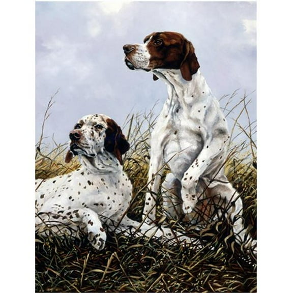 English Pointer by Michael Herring Flag Garden Size