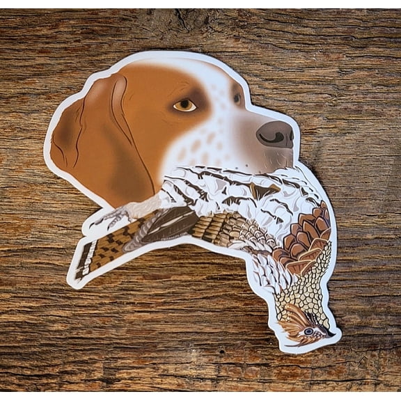 English Pointer with Grouse Sticker Decal