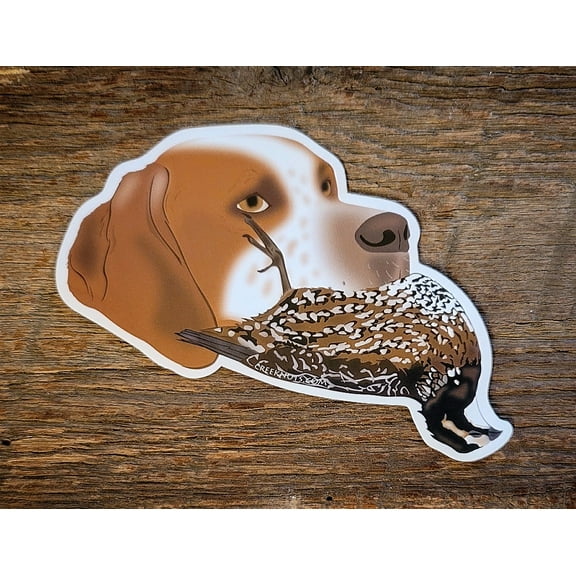 English Pointer with Quail Sticker Decal
