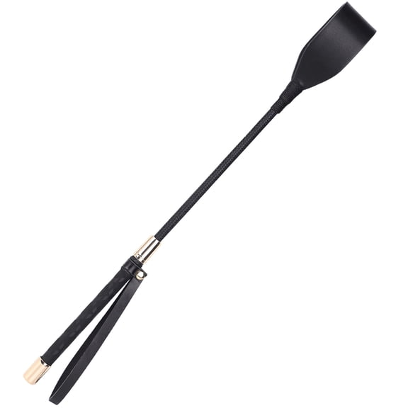 English Riding Crop With Wrist Strap, Pu Leather Horse Training Whip, Black Show Jumping Equestrian Equipment, Competition Grade