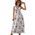 thumbnail image 1 of English Rose Dress Summer Street Style Bohemia Long Dresses Female Sleeveless Printed Maxi Dress, 1 of 9