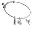 thumbnail image 1 of English Saddle Sister Heart Expandable Bangle Bracelet, 1 of 1