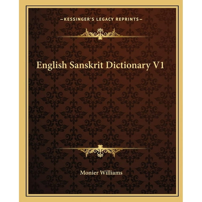 English Sanskrit Dictionary V1 - Walmart.com