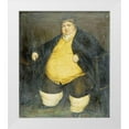 thumbnail image 1 of English School 12x13 White Modern Wood Framed Museum Art Print Titled - Portrait of Daniel Lambert, 1 of 4