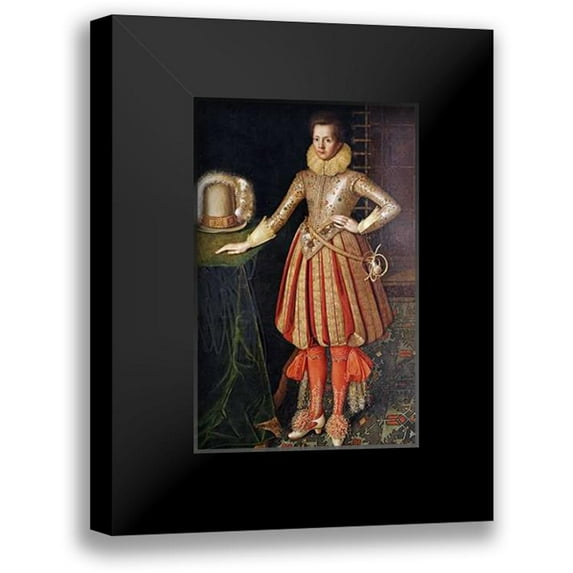 English School 13x18 Black Modern Framed Museum Art Print Titled - Portrait of a Gentleman