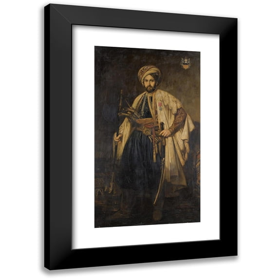 English School 15x24 Black Modern Framed Museum Art Print Titled - Portrait of Baron Emmitile Edward the Wogan of Rathcopey