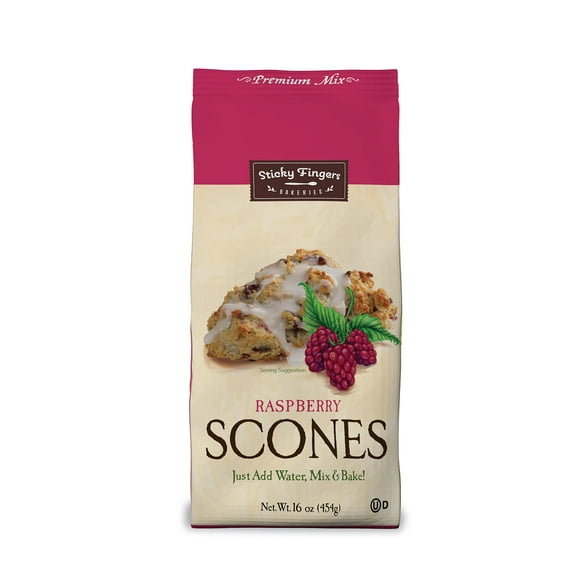 English Scone Mix with GGA1 Raspberry by Sticky Fingers Bakeries - Easy to Make English Scones Fresh Baked, Makes 12 Scones (1pk)