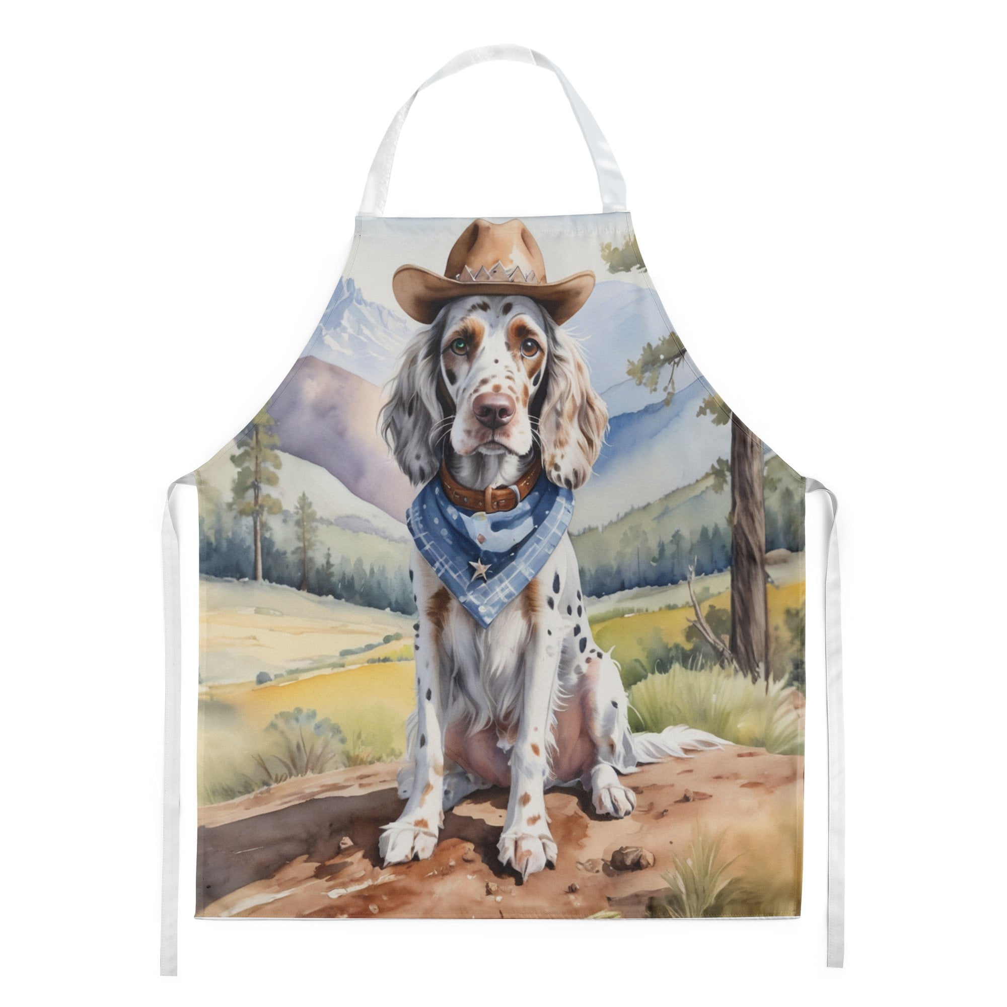 English Setter Cowboy Welcome Apron 27 in x 30 in