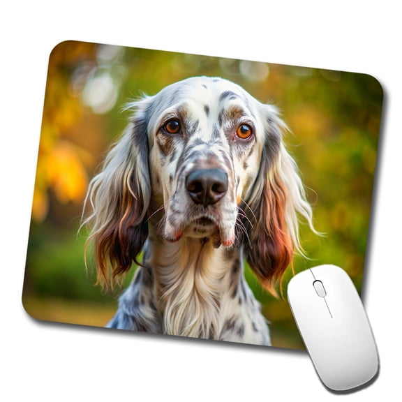 English Setter Dog Photo Mouse Pad Low Profile Gaming Mat