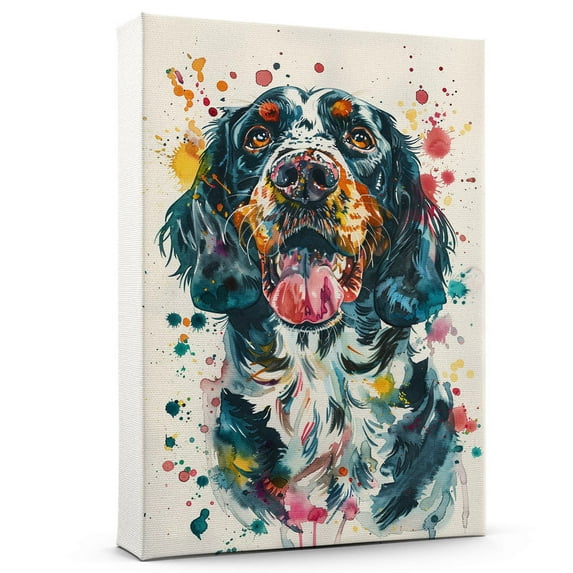 English Setter Dog Wall Art Animal Oil Painting On Canvas Poster Dog Watercolor Colorful Cute Dogs Aesthetic Room Decor Canvas Poster Unframe 8x12 inch
