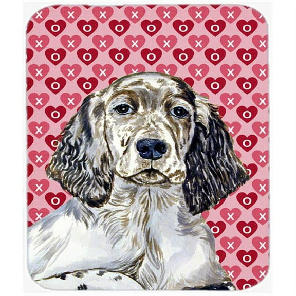 English Setter Hearts Love And Valentines Day Mouse Pad, Hot Pad or Trivet