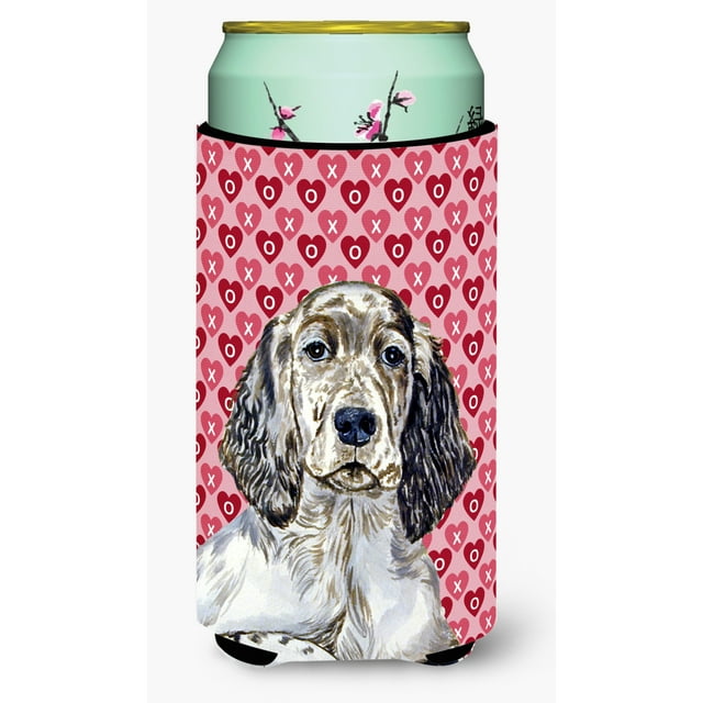 English Setter Hearts Love and Valentines Day Portrait Tall Boy Hugger