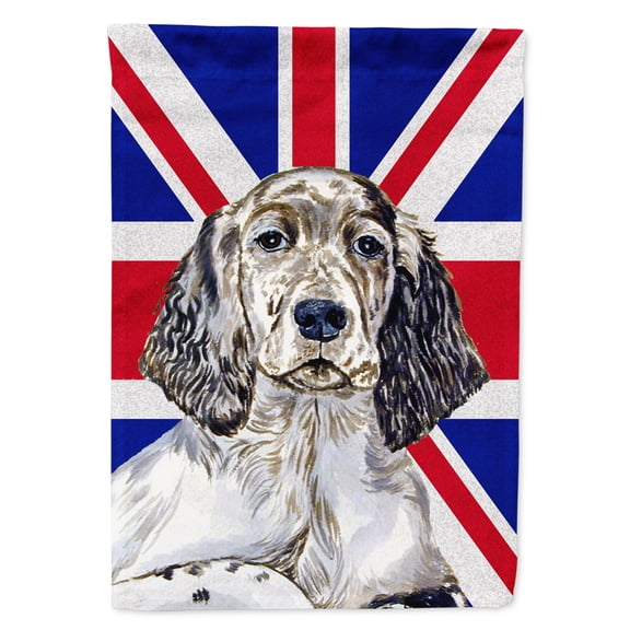 English Setter with English Union Jack British Flag Flag Canvas House Size