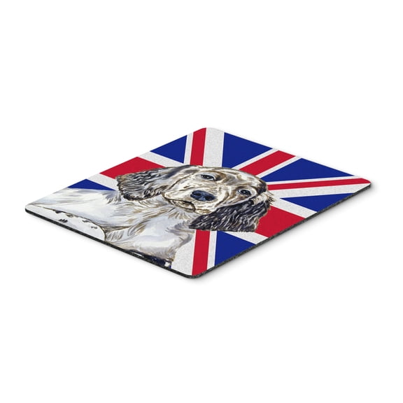 "English Setter with English Union Jack British Flag Mouse Pad Hot Pad or Trivet"