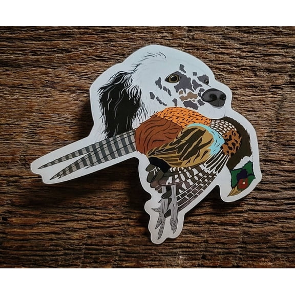 English Setter with Pheasant Sticker Decal