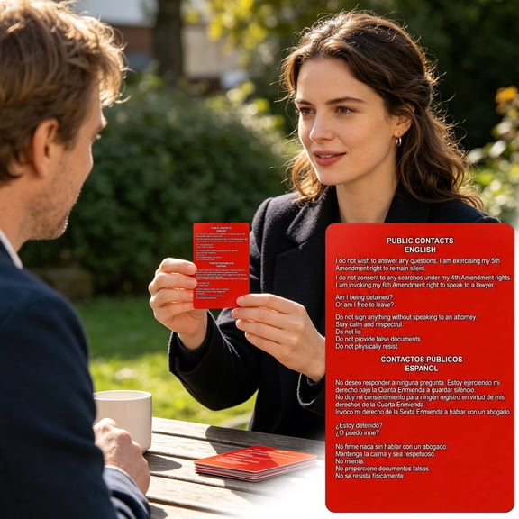 English Spanish Bilingual Know Your Rights Cards, Pocket Sized Immigration Citizenship Card, Public Residential Contact Card, Informational Card for Immigration Rights Reference