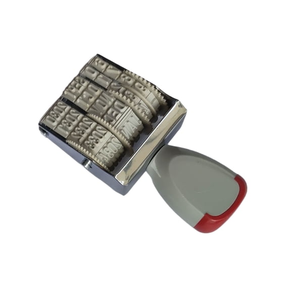 English/Spanish/French Date Stamp Plastic Number Stamp Adjustable Digits Number Stamp Inking Dater Stamp for Office