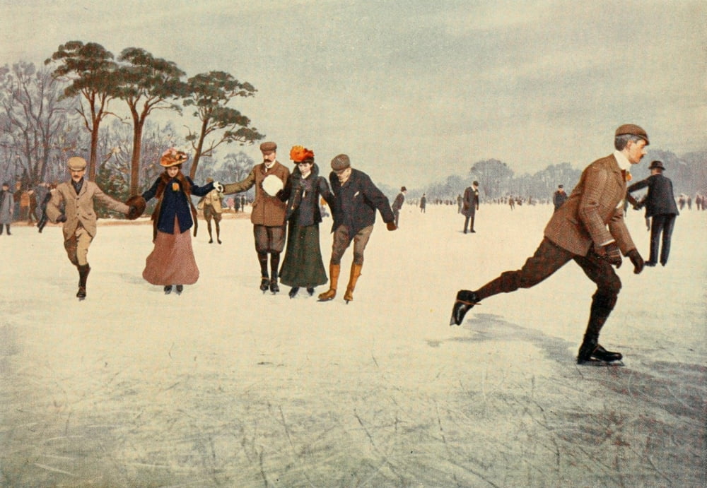 English Sport 1903 Skating Canvas Art - Unknown (24 x 36)