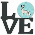 thumbnail image 1 of English Spot Rabbit Blue Check Metal Wall Artwork LOVE, 1 of 2