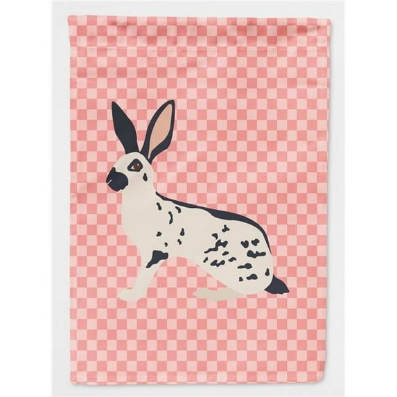 English Spot Rabbit Pink Check Garden Flag
