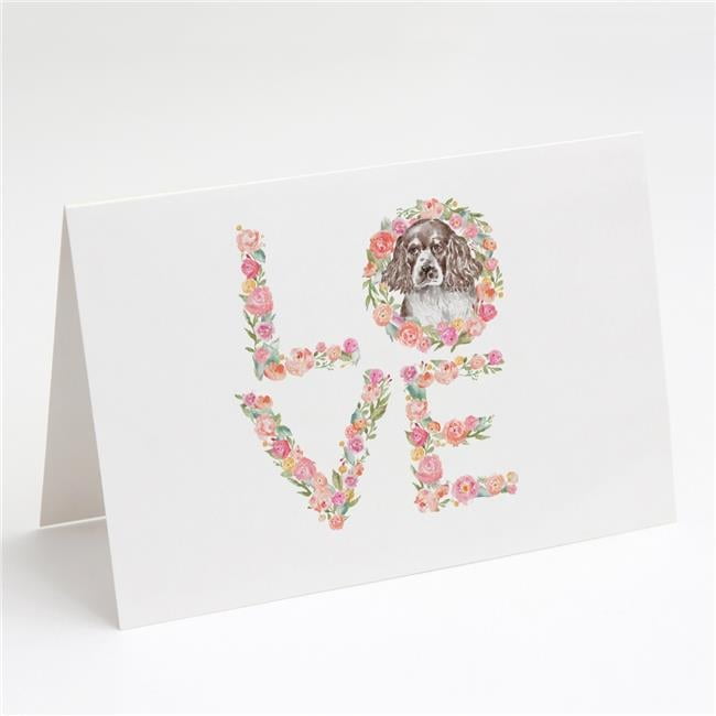 English Springer Spaniel #2 LOVE Greeting Cards and Envelopes Pack of 8 7 in x 5 in