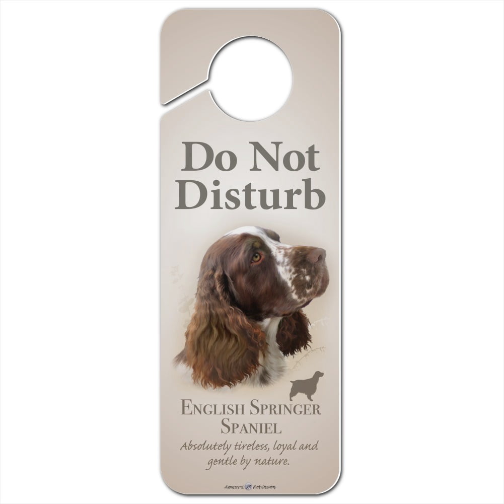 Springer Spaniel Sign English Springer Spaniel Dog Breed Plastic Door Knob Hanger Sign ...