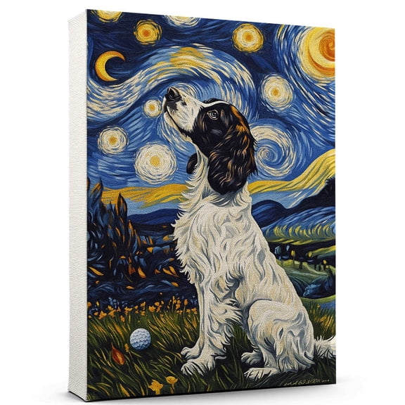 English Springer Spaniel Dog Canvas Golf Canvas Funny English Springer Spaniel Dog Team Player Wall Art, Ideal Gift Golf , Dog Owner, Kids Room Decor