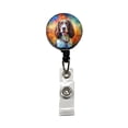 thumbnail image 1 of English Springer Spaniel Dog Expressionism Art Retractable Reel ID Badge Key Card Name Tag Holder with Clip, 1 of 7