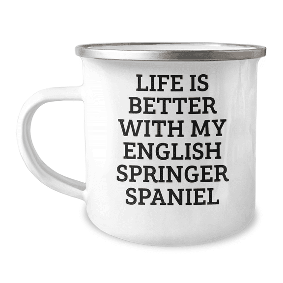 English Springer Spaniel Dog Lover Gifts, Funny Camping Mug, Gifts from Men to English Springer Spaniel Dog Owners for Father's Day, Unique Inspirational Mugs