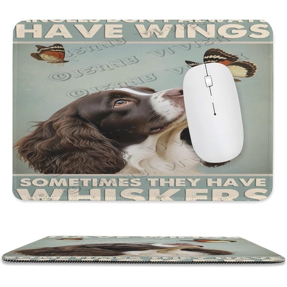 English Springer Spaniel Dog Mouse Pad 8x10 in, Premium Stitched Edge Computer Mousepad with Smooth Tracking Surface and Non-Slip Rubber Bottom, Cute English Springer Spaniel Artwork for Desk Decor