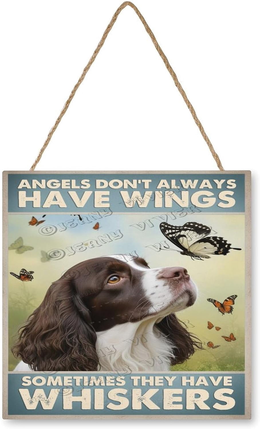Springer Spaniel Sign English Springer Spaniel Dog Rustic Wooden Hanging Sign Decor, Front ...