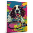 thumbnail image 1 of English Springer Spaniel Dog Stretched Canvas Size 8x12 Tennis Canvas – Cute English Springer Spaniel Canvas Wall Art of Puppy Playing Tennis, Perfect for Dog and Sports Fans, 1 of 5