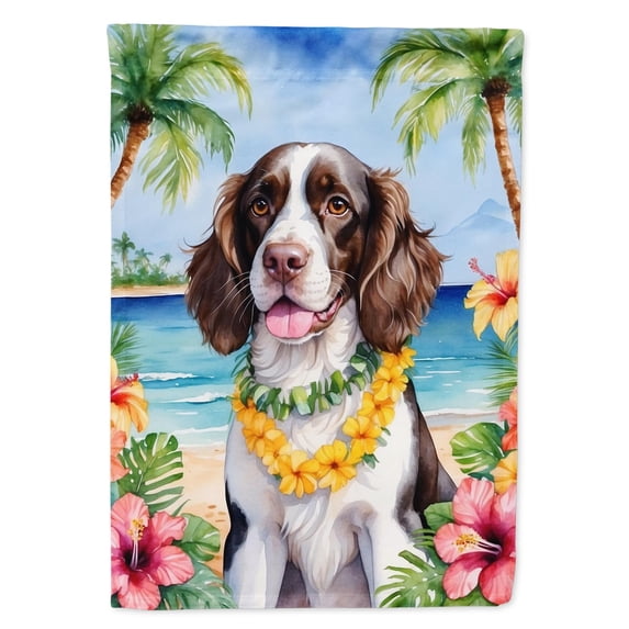English Springer Spaniel Luau Garden Flag 11.25 in x 15.5 in