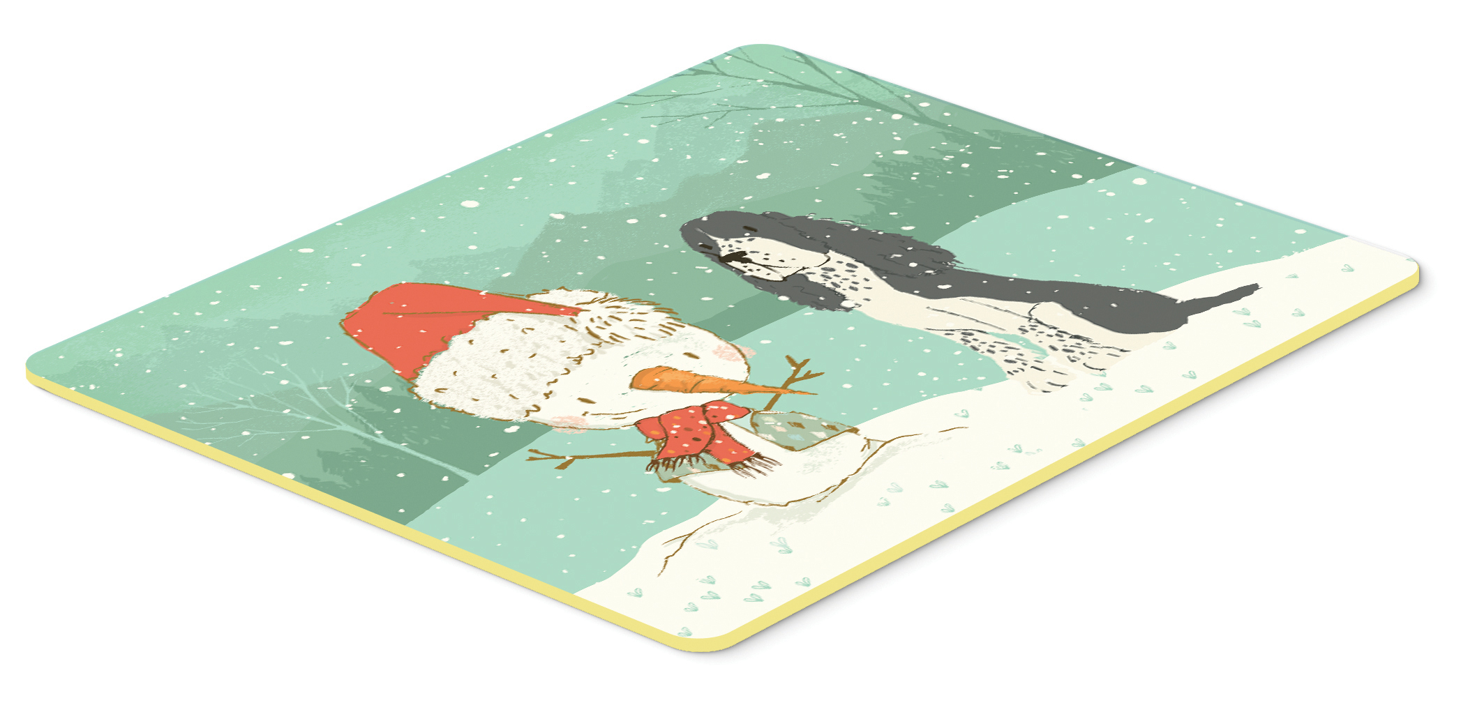 English Springer Spaniel Snowman Christmas Kitchen or Bath Mat 24x36