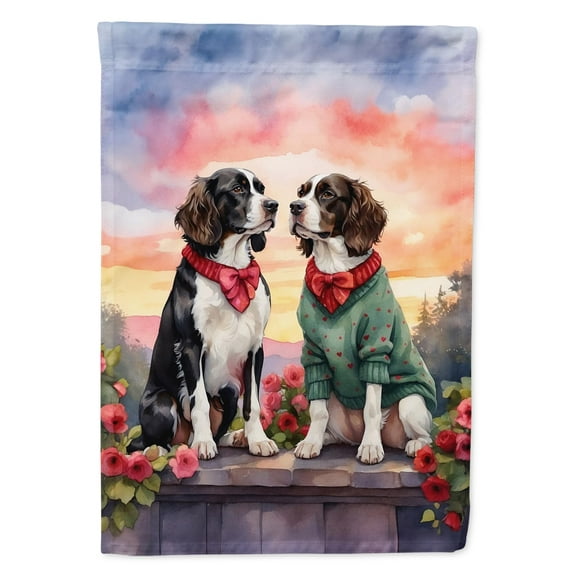 English Springer Spaniel Two Hearts Garden Flag
