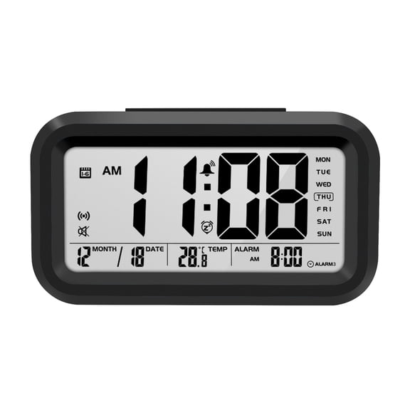 English Talking Clock Speaking Time and Temperature Digital Bedroom Snooze Alarm Clock with Thermometer for Kid Children Wake Up