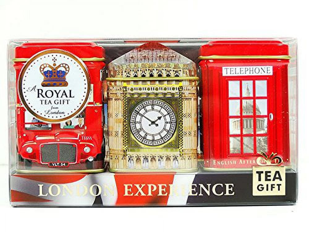 English Tea Gift Set, London Experience 3 X 25G Tea Caddies Gift Pack