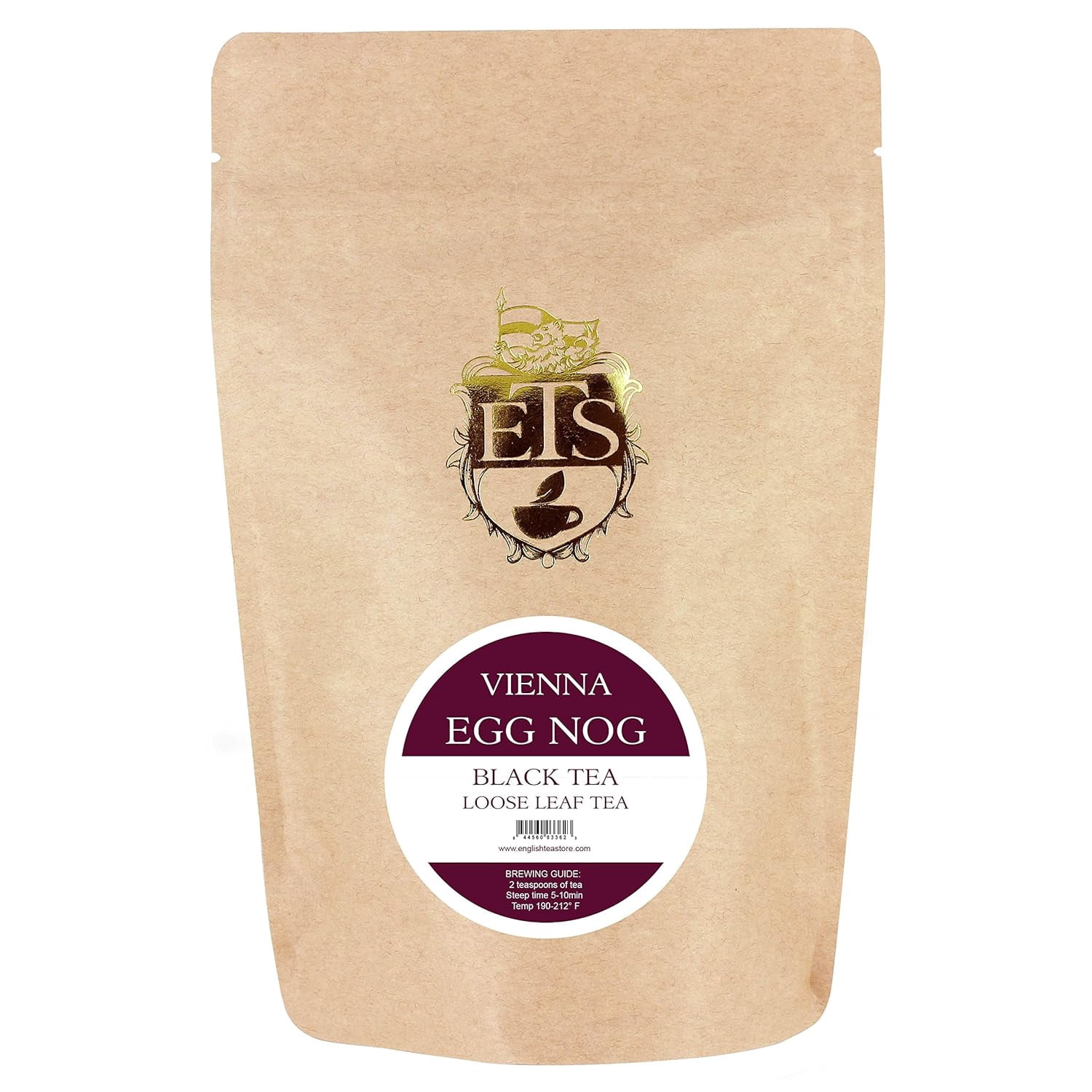 English Tea Store Vienna Egg Nog Flavored Black Tea Pouches - 16oz | Loose Leaf Holiday Spice Blend | Rich Black Tea with Caramel and Ginger Notes | Seasonal Dessert Tea | Great with Milk or Rum