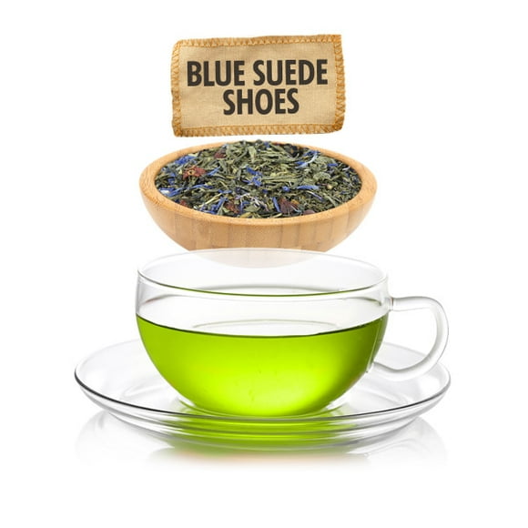 English Tea Store Blue Suede Shoes Green Tea Loose Leaf Sampler Size 1oz