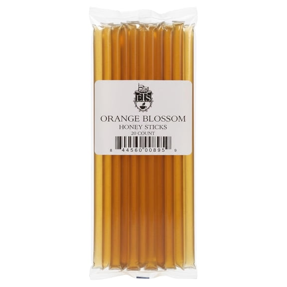 English Tea Store All-Natural Honeystix With Gluten-Free Grade A Honey | Mini Honey Sticks For Tea, Cake Pops Or Snacks | Orange Blossom Flavored Honey Sticks - 20 Count