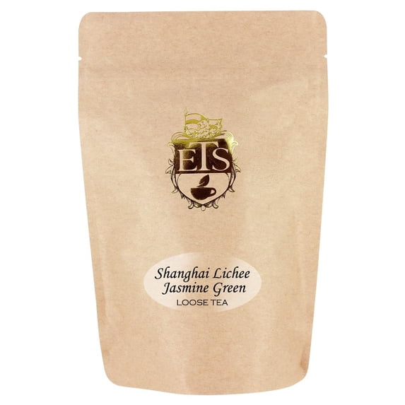 English Tea Store Loose Leaf, Shanghai Lichee Jasmine Tea Pouches - 4oz, 4 Ounce