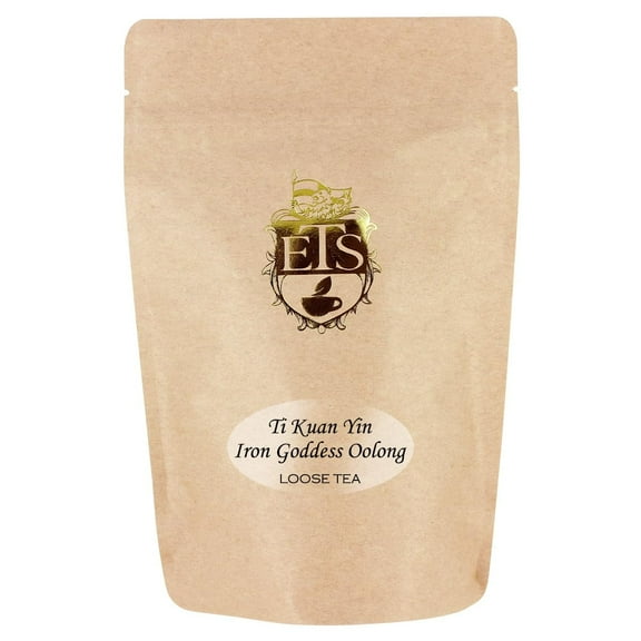 Ti Kuan Yin Iron Goddess Oolong Loose Leaf Tea Pouches - 4oz | Semi-Fermented Chinese Oolong with Floral Aroma | Smooth and Rich Flavor | Brew Hot or Iced