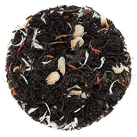 English Tea Store Santa's Milk & Cookies Flavored Black Tea - 4oz | Holiday Dessert Tea | Loose Leaf Tea with Red Plum Petals & Sumac Berries | Festive Winter Blend