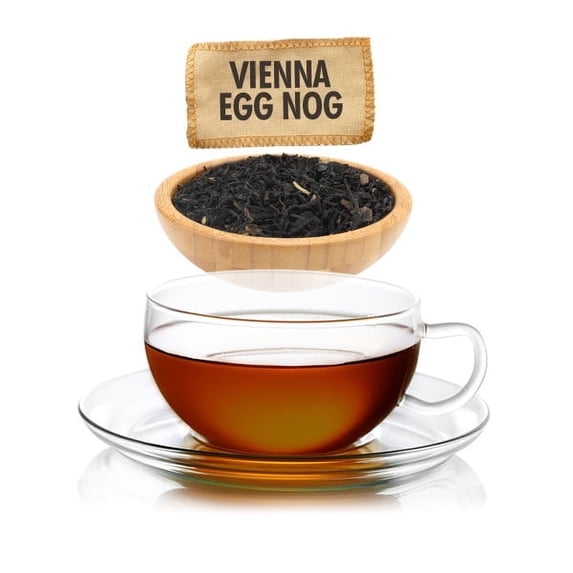 English Tea Store Vienna Egg Nog Flavored Black Tea | Loose Leaf Sampler 1oz | Sweet Caramel and Ginger Notes | Inspired by Classic Holiday Drink | Small Batch Seasonal Blend