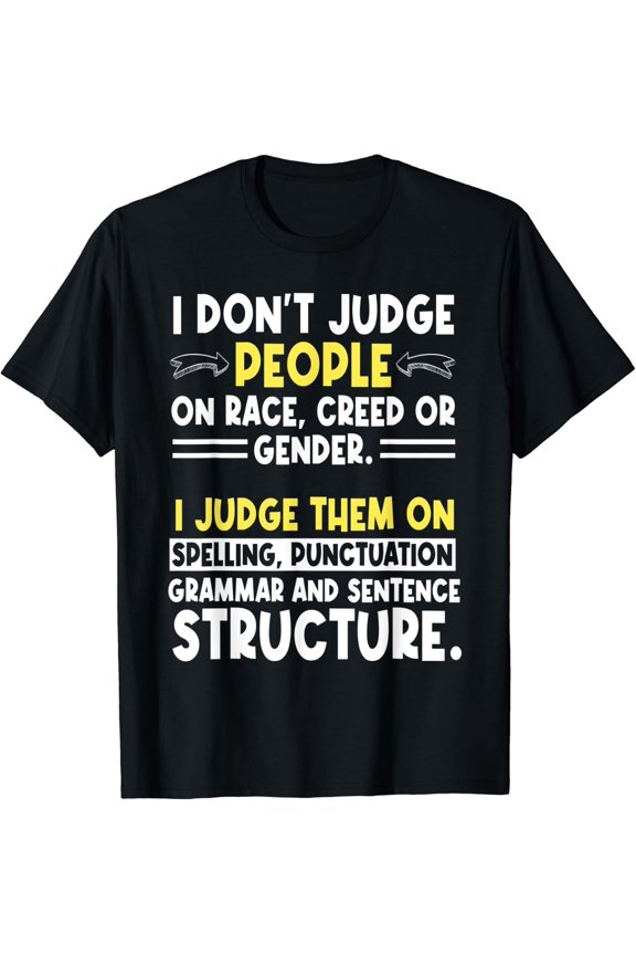 English Teacher Grammar Editor Professor Writer Linguistics T-Shirt Size S-5XL