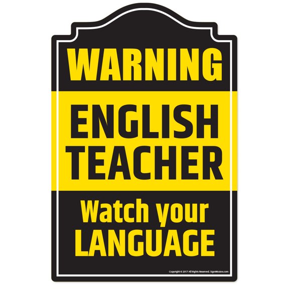 English Teacher Novelty Sign