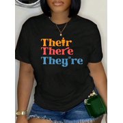 English Teacher Their There Theyre Funny Grammar Men Women T-Shirt Graphic Tee summer Tops For Women Round Neck Fashion Cotton shirts